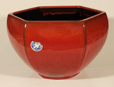 Rare Vintage Blue Mountain Pottery Red Drip Glaze Hexagon Shaped Planter
