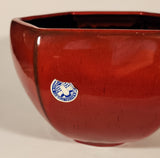 Rare Vintage Blue Mountain Pottery Red Drip Glaze Hexagon Shaped Planter