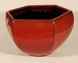 Rare Vintage Blue Mountain Pottery Red Drip Glaze Hexagon Shaped Planter