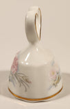 Heart Topped Bell With Gold Trim and Floral Pattern 2 3/4" Fine Bone China Ornament