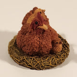 1997 Stratford Collection Chicken Hen with Chicks Miniature 1 1/4" Resin Figurine