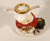 Vintage Gift Craft December Angel Holding Present Next To Christmas Tree Hand Painted 4 1/2" Fine China Figurine