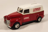 ERTL Lennox Air Conditioning and Heating 1950 Chevy Panel Van Delivery Truck Red and White Die Cast Toy Car Vehicle Coin Bank No Key