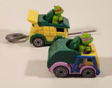 2023 Viacom TMNT Teenage Mutant Ninja Turtles Rad Rip Racers Raphael and Donatello Plastic Toy Vehicles Set of 2 with One Rip Cord