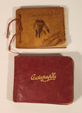 Antique 1930s 1940s Vancouver Aboriginal Autograph Book and Red Leather Covered Autograph Book Set of 2