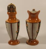 Vintage Japanese Orange Peach Lustreware Creamer Jug and Sugar Shaker Porcelain Muffineer Set