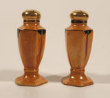 Vintage Japanese Orange Peach Lustreware Porcelain Salt and Pepper Shaker Set