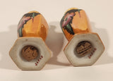 Vintage Japanese Orange Peach Lustreware Porcelain Salt and Pepper Shaker Set