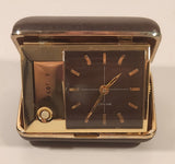 Vintage Bulova Lite Alarm Wind up and Battery Operated Travel Alarm Clock in Case