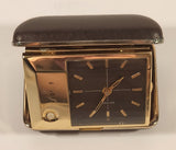 Vintage Bulova Lite Alarm Wind up and Battery Operated Travel Alarm Clock in Case