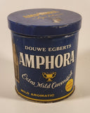 Vintage Douwe Egbert's Amphora Extra Mild Cavendish Mild Aromatic Pipe Tobacco Blue Tin Metal Can