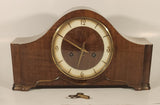 Vintage Weimar Wood Cased Mantle Clock with key Made in Germany