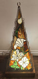 Large 39" Custom Handmade Seagulls Nautical Ocean Seascape Leaded Slag Glass Pyramidal Lamp