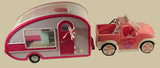 Battat Lori Our Generation Pink FM Radio Truck and Camper Trailer Plastic Toy Doll Vehicles