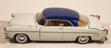 2008 Motor Max No. 73302 American Graffiti 1955 Chrysler 300C White with Blue Roof 1/24 Scale Die Cast Toy Car Vehicle with Opening Doors Hood Trunk