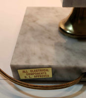 Vintage Italian Marble and Brass Piano Banker's Lamp