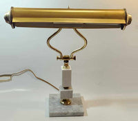 Vintage Italian Marble and Brass Piano Banker's Lamp