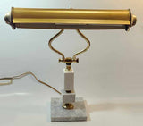 Vintage Italian Marble and Brass Piano Banker's Lamp