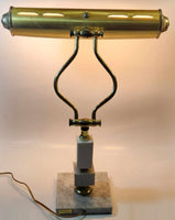 Vintage Italian Marble and Brass Piano Banker's Lamp