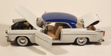 2008 Motor Max No. 73302 American Graffiti 1955 Chrysler 300C White with Blue Roof 1/24 Scale Die Cast Toy Car Vehicle with Opening Doors Hood Trunk