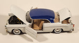 2008 Motor Max No. 73302 American Graffiti 1955 Chrysler 300C White with Blue Roof 1/24 Scale Die Cast Toy Car Vehicle with Opening Doors Hood Trunk