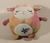 Tie Dye with Pink and Blue Flowers 7" Stuffed Plush Toy