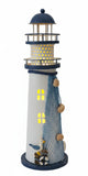 Rainbow Multicolored LED Light Up Lighthouse with Fishing Nets Hanging 11" Metal Ornament Lamp