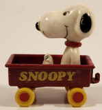 Vintage Aviva United Features Syndicate Snoopy in Red Wagon Red Die Cast Toy Car Vehicle Made in Hong Kong