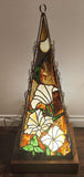 Large 39" Custom Handmade Seagulls Nautical Ocean Seascape Leaded Slag Glass Pyramidal Lamp