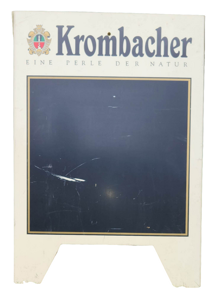 Krombacher Beer Eine Perle Der Natur 29" x "41 White Heavy Plastic Double Sided Fold Out Chalkboard Sidewalk Sign