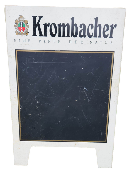 Krombacher Beer Eine Perle Der Natur 29" x "41 White Heavy Plastic Double Sided Fold Out Chalkboard Sidewalk Sign