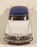 2008 Motor Max No. 73302 American Graffiti 1955 Chrysler 300C White with Blue Roof 1/24 Scale Die Cast Toy Car Vehicle with Opening Doors Hood Trunk