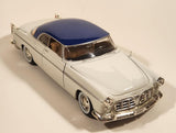 2008 Motor Max No. 73302 American Graffiti 1955 Chrysler 300C White with Blue Roof 1/24 Scale Die Cast Toy Car Vehicle with Opening Doors Hood Trunk