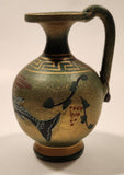 Handmade In Greece Terra Cotta Pottery Wine Jug 5" Tall