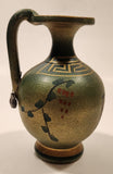 Handmade In Greece Terra Cotta Pottery Wine Jug 5" Tall