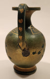 Handmade In Greece Terra Cotta Pottery Wine Jug 5" Tall