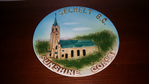 Vintage Collectible Raised Relief Sechelt B.C. Sunshine Coast Decorative Plate - Treasure Valley Antiques & Collectibles