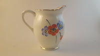 Antique 1930s Hand Painted Delphine Bone China Creamer Gold Trimmed with Floral Decor - Treasure Valley Antiques & Collectibles