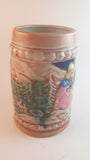 1950s German Oktoberfest Beer Stein Woman Playing Instrument with Man in Hat Made in Japan - Treasure Valley Antiques & Collectibles