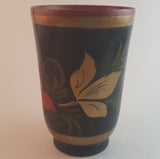 Vintage 1970s Khokhloma USSR Russia Wood Cup Vase Folk Art - Treasure Valley Antiques & Collectibles