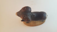 Vintage Ceramic Mounted Ram Figurine Hand Painted - Treasure Valley Antiques & Collectibles