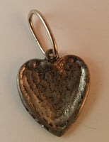 Vintage Etched Heart Silver Look Pendant - Treasure Valley Antiques & Collectibles