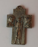 Vintage "Saint Christopher Protect Us" Jesus Mary and Joseph Cross Rosary Pendant Italy - Treasure Valley Antiques & Collectibles