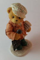 Cherished Teddies Boy Holding Umbrella Figurine England "You're A Jolly Ol' Chap" - Treasure Valley Antiques & Collectibles