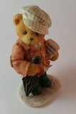 Cherished Teddies Boy Holding Umbrella Figurine England "You're A Jolly Ol' Chap" - Treasure Valley Antiques & Collectibles