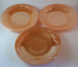 Set of 3 1950s Fire King Laurel Decor Peach Luster Saucer Side Salad Plates - Treasure Valley Antiques & Collectibles