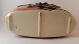 1950s Royal Copley Pink Raised Relief Black Floral Pottery Planter