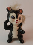 Vintage 1950s Furry Skunk Ceramic Figurine *Has Hair loss* - Treasure Valley Antiques & Collectibles