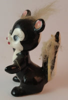 Vintage 1950s Furry Skunk Ceramic Figurine *Has Hair loss* - Treasure Valley Antiques & Collectibles