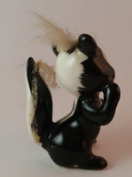 Vintage 1950s Furry Skunk Ceramic Figurine *Has Hair loss* - Treasure Valley Antiques & Collectibles